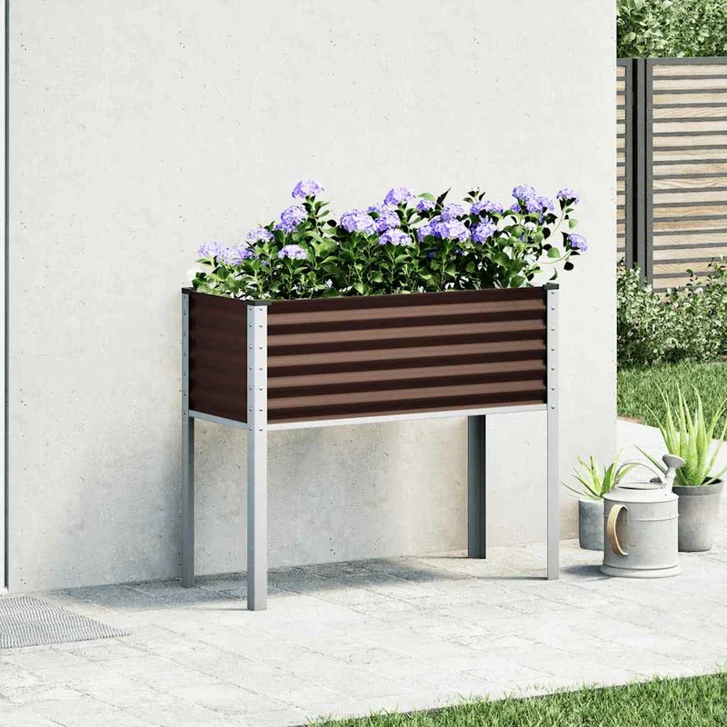 Jardinera De Acero Marrón 100x45x90 Cm