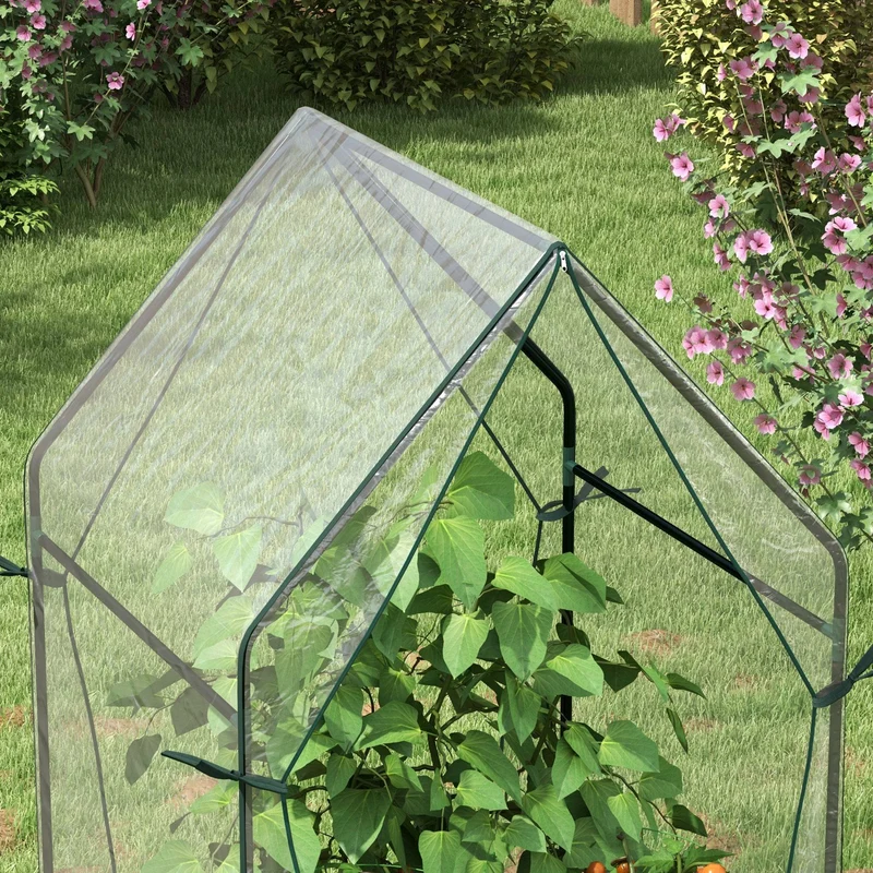 Outsunny Invernadero De Jardín Con 2 Puertas Anti-uv 90x90x145 Cm Transparente