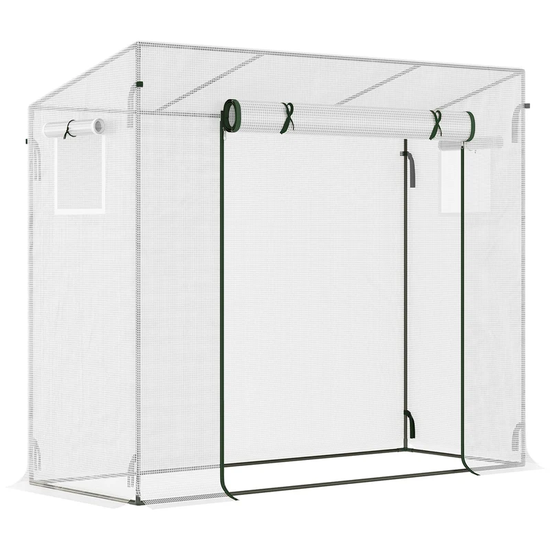 Outsunny Invernadero Pequeño Con Ventanas Para Cultivar Tomates Blanco