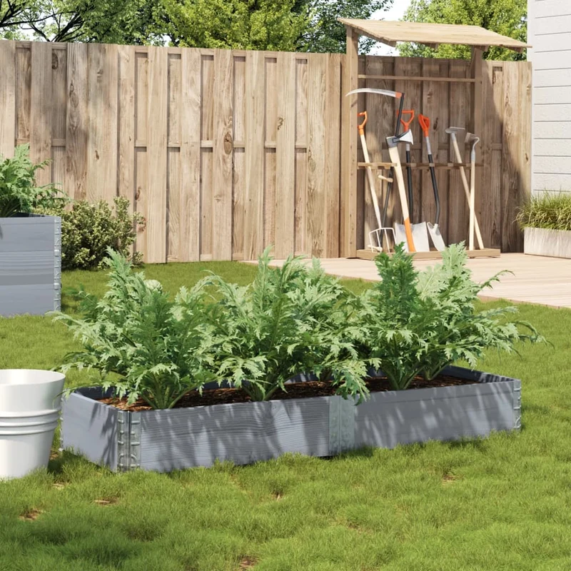 Jardinera De Madera Maciza De Pino Gris 150x50 Cm