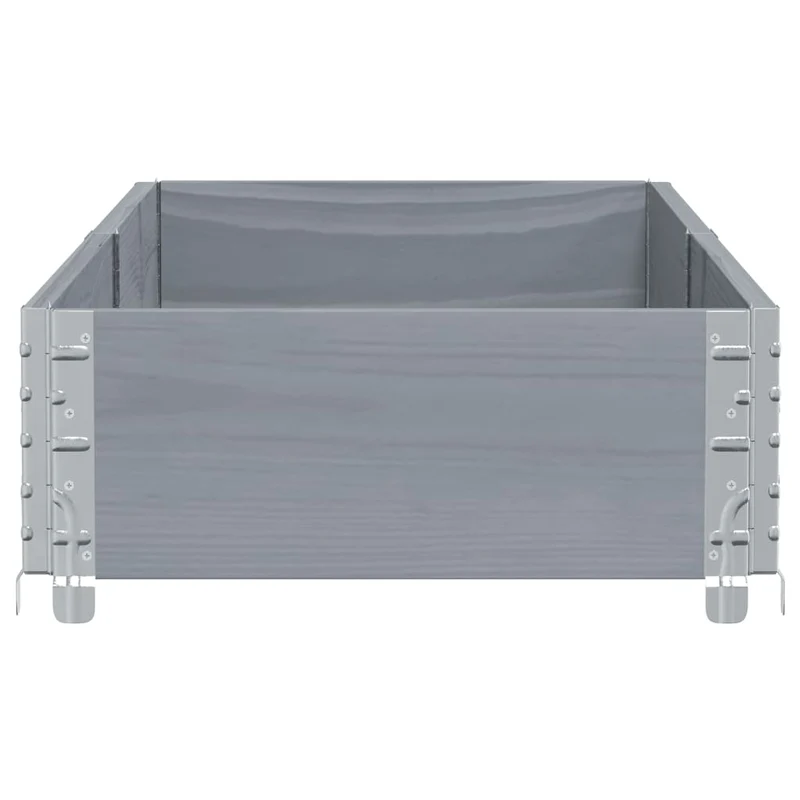 Jardinera De Madera Maciza De Pino Gris 150x50 Cm