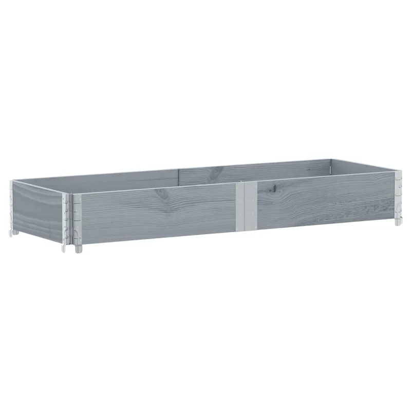 Jardinera De Madera Maciza De Pino Gris 150x50 Cm