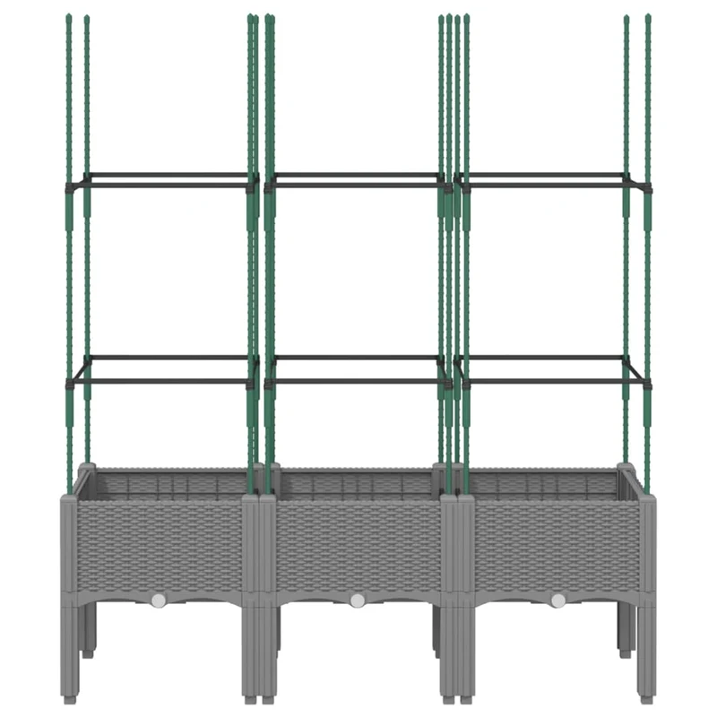 Jardinera Con Enrejado Pp Gris Claro 120x40x142,5 Cm