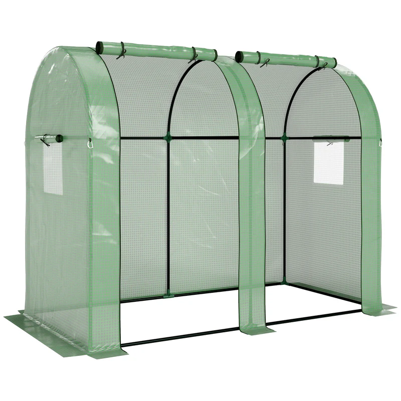 Outsunny Invernadero De Jardín Con 4 Ventanas 2 Puertas 185x94x150 Cm Verde