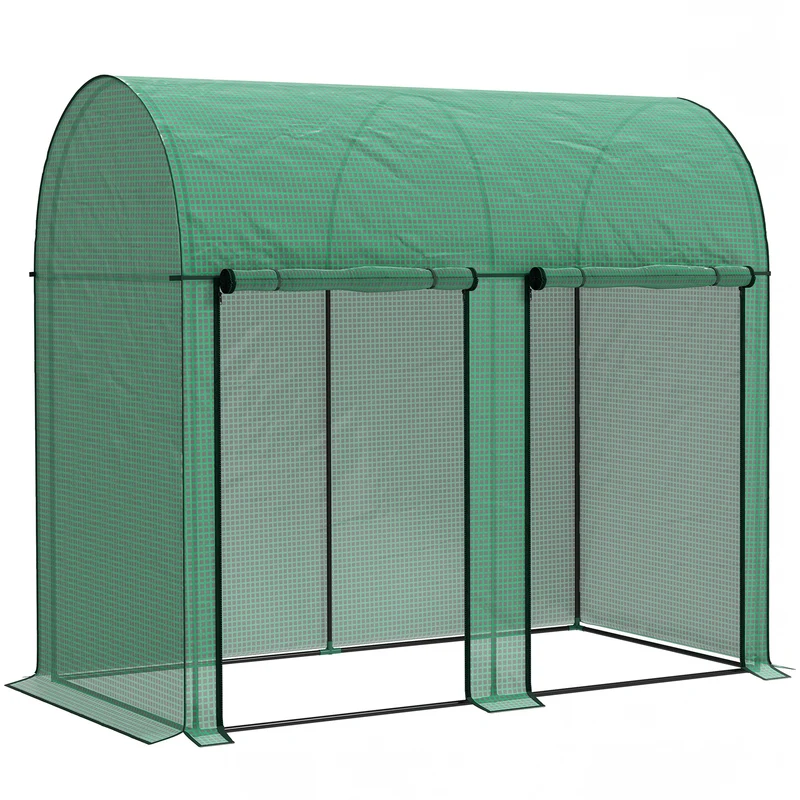 Outsunny Invernadero De Exterior Con 2 Puertas Enrollables 200x100x178 Cm Verde