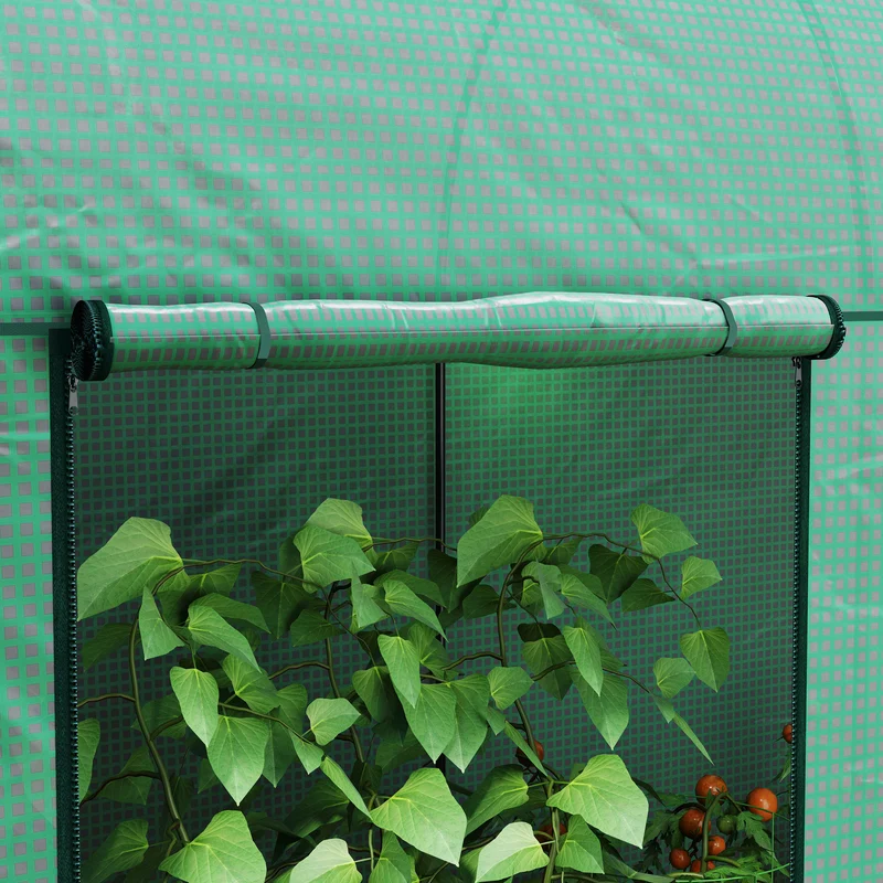 Outsunny Invernadero De Exterior Con 2 Puertas Enrollables 200x100x178 Cm Verde