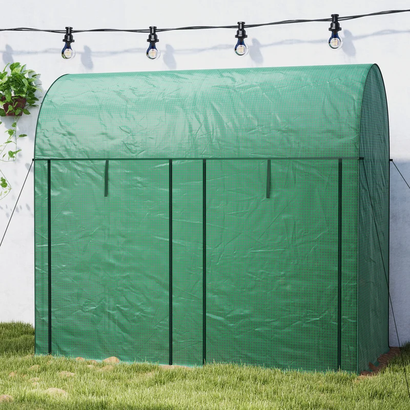 Outsunny Invernadero De Exterior Con 2 Puertas Enrollables 200x100x178 Cm Verde