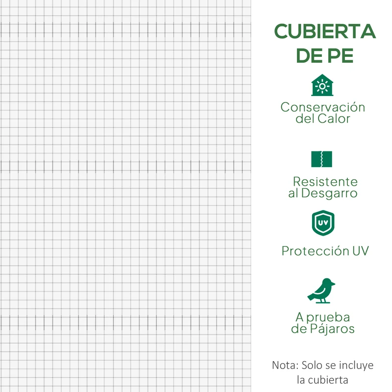 Outsunny Cubierta De Repuesto Para Invernadero 300x200x200cm Con 6 Ventanas