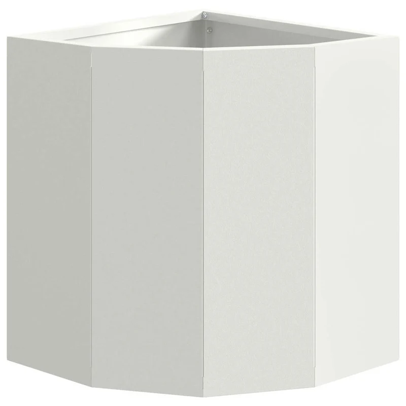 Macetero De Esquina Blanco 30 X 30 X 35 Cm Acero