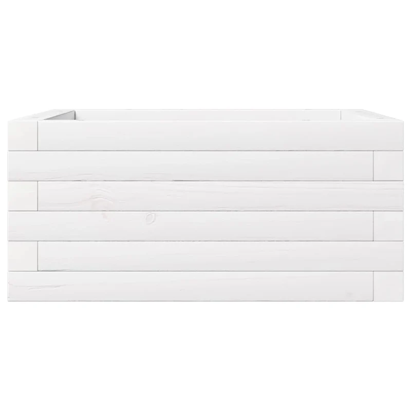 Jardinera De Madera Maciza De Pino Blanco 50x50x23 Cm
