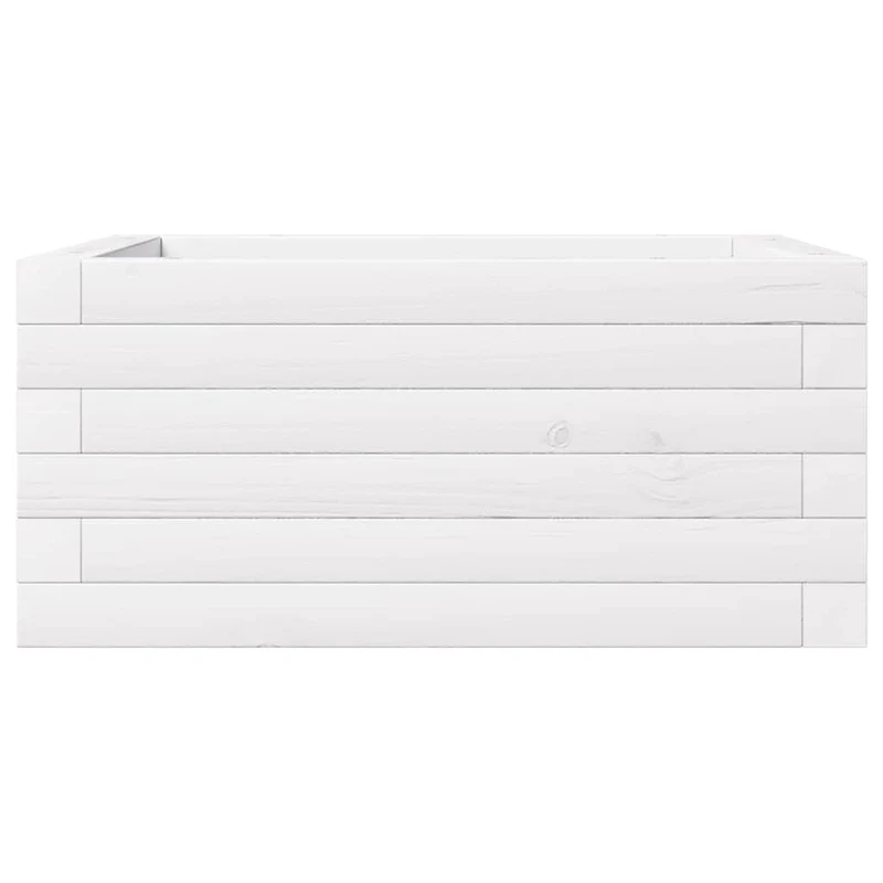Jardinera De Madera Maciza De Pino Blanco 50x50x23 Cm