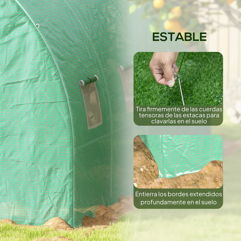 Outsunny Invernadero De Exterior 6x3x2 M Con Sistema De Riego Integrado Verde