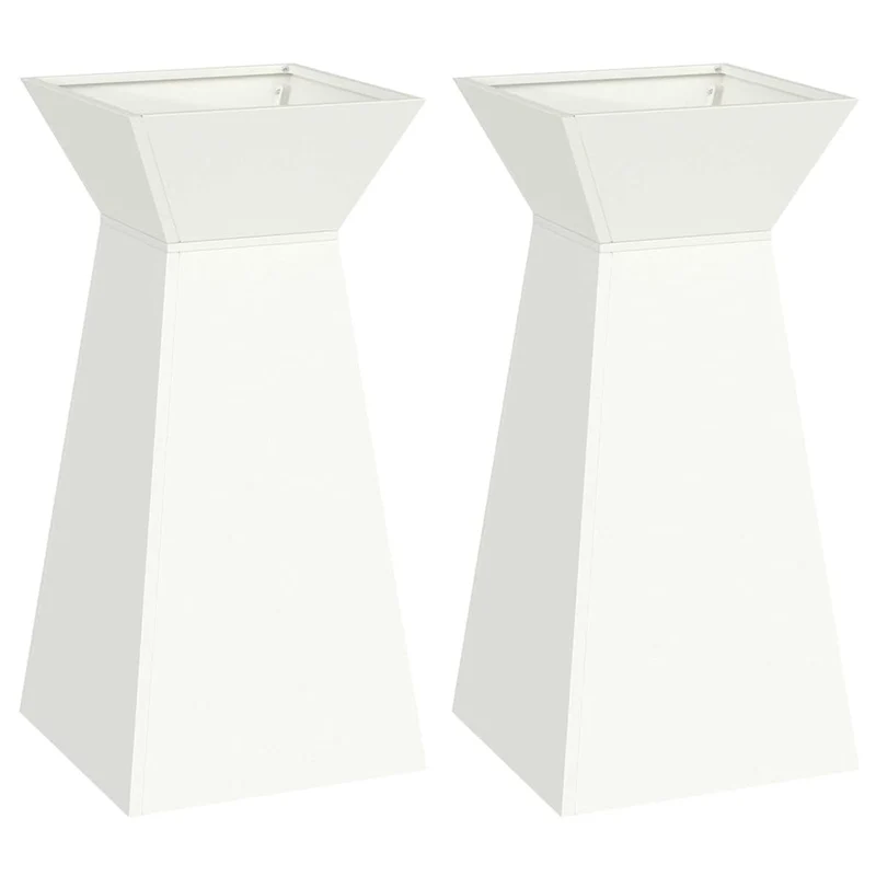 Maceta Pilar 2 Uds. Blanco 35 X 35 X 73 Cm