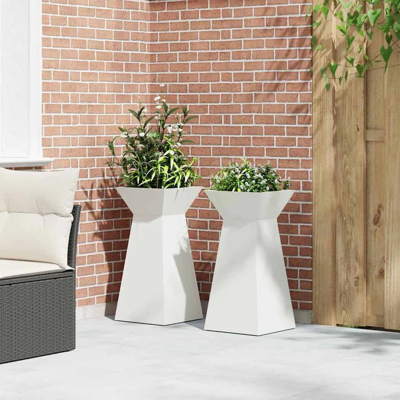 Maceta Pilar 2 Uds. Blanco 35 X 35 X 73 Cm