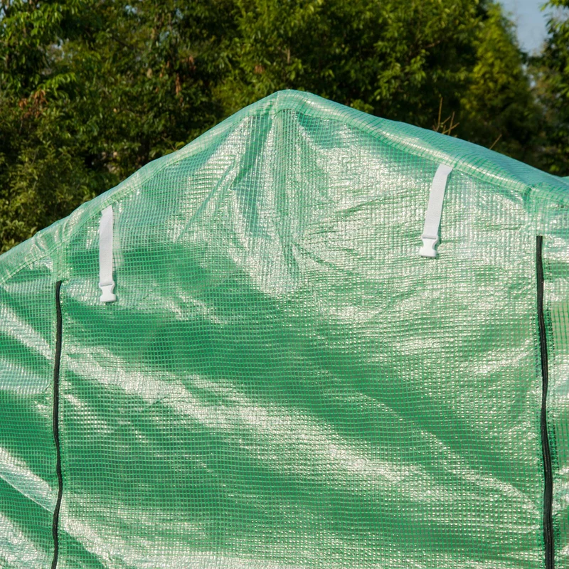 Outsunny Invernadero De Exterior 4x2x2 M Con 8 Ventanas De Malla Verde
