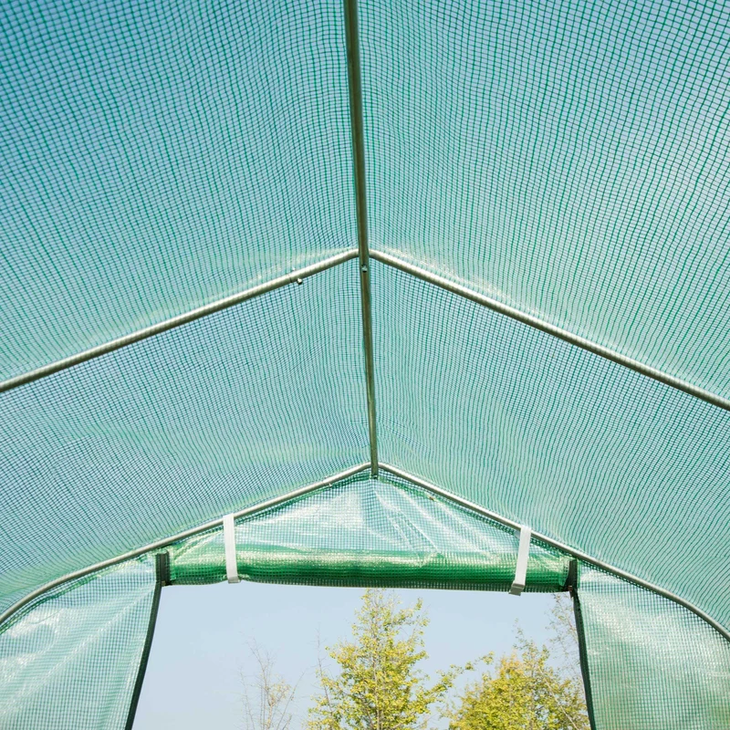 Outsunny Invernadero De Exterior 4x2x2 M Con 8 Ventanas De Malla Verde