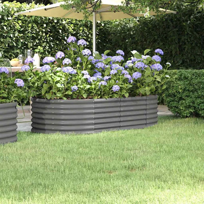 Jardinera Arriate Acero Galvanizado Gris 152x80x36 Cm