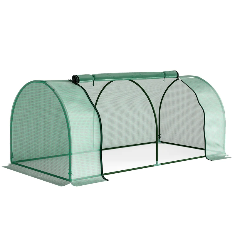 Outsunny Mini Invernadero 200x100x80 Cm Para Jardín Cultivo De Plantas Verde
