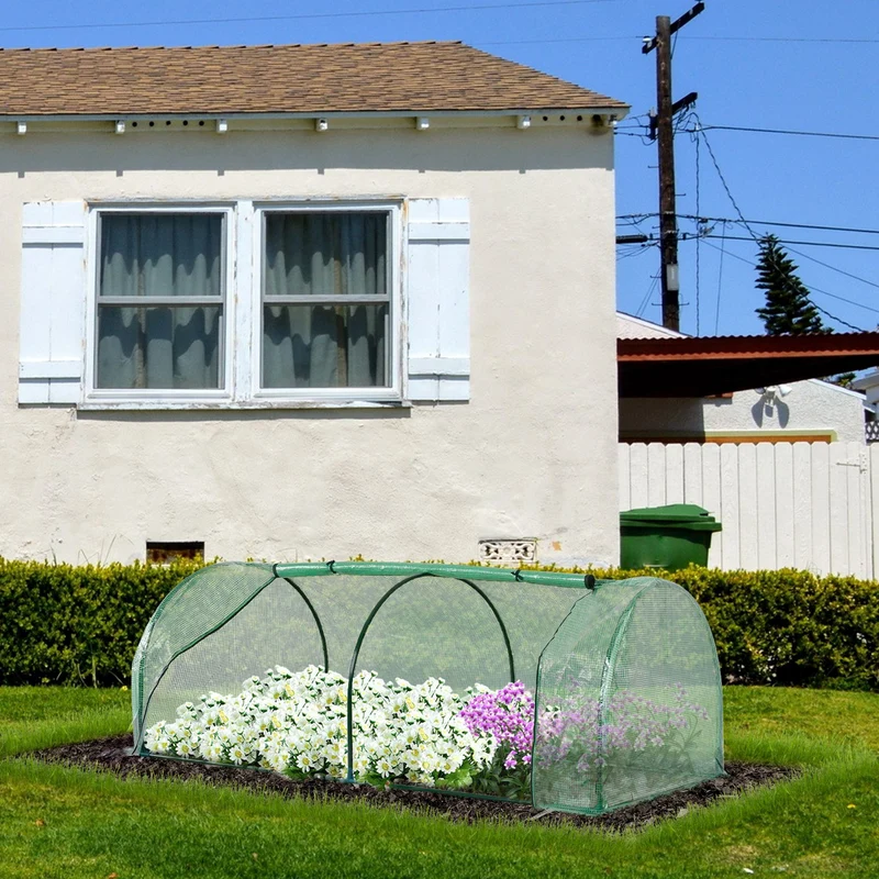 Outsunny Mini Invernadero 200x100x80 Cm Para Jardín Cultivo De Plantas Verde