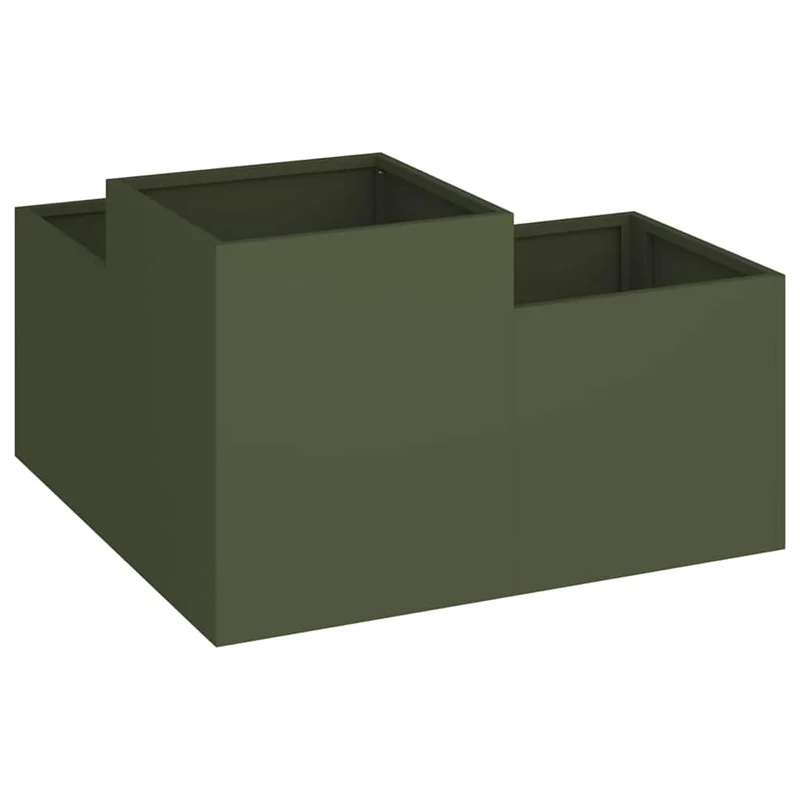 Maceta Para Jardín Verde Oliva 100 X 100 X 48 Cm Acero