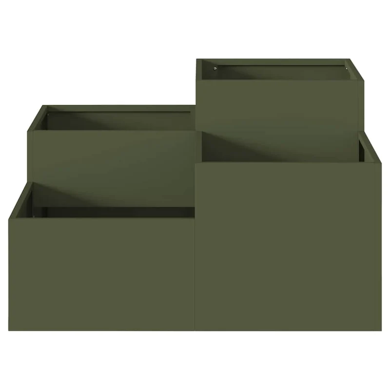 Maceta Para Jardín Verde Oliva 100 X 100 X 48 Cm Acero