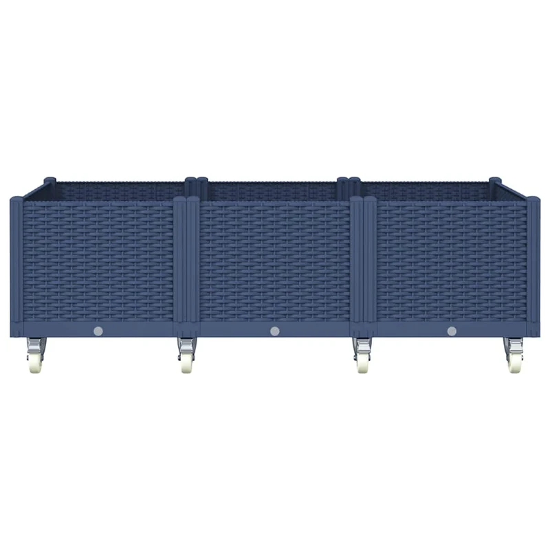 Jardinera Con Ruedas Pp Azul Gris 150x80x54 Cm