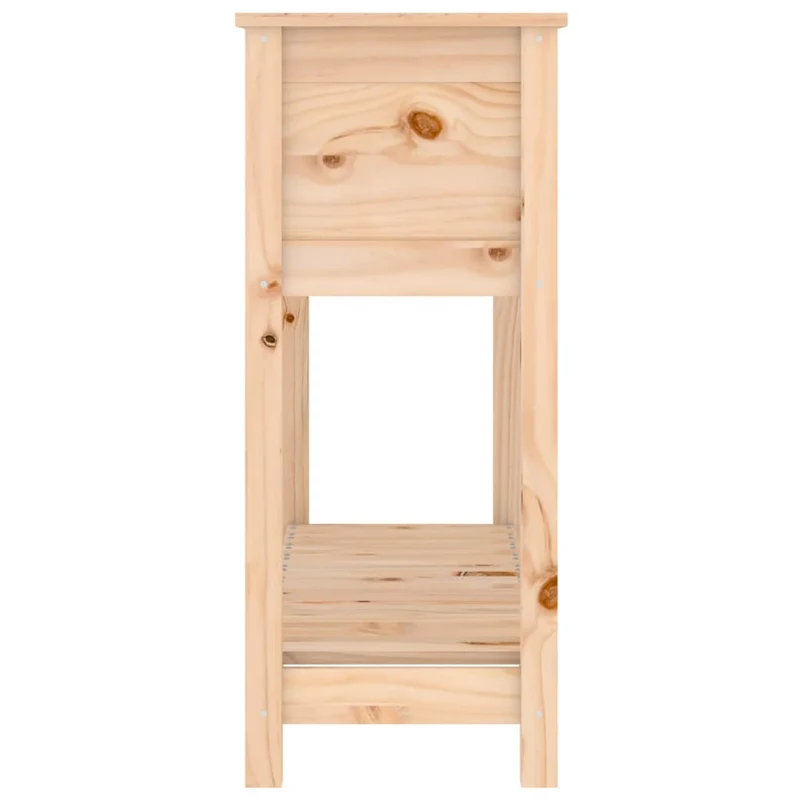 Jardinera Con Estante Madera Maciza De Pino 111,5x34,5x81 Cm