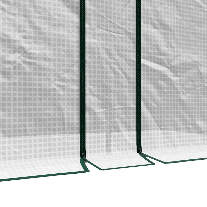 Outsunny Invernadero Pequeño Con 2 Puerta Con Cremallera 200x100x178 Cm Blanco