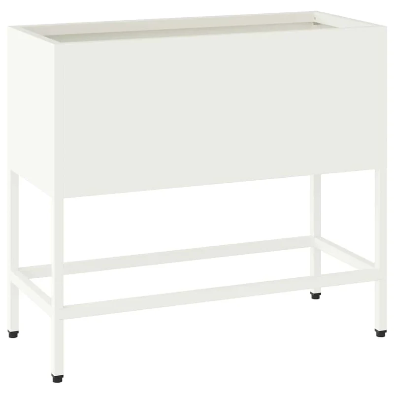 Jardinera Elevada Blanco 60 X 26 X 48 Cm Acero