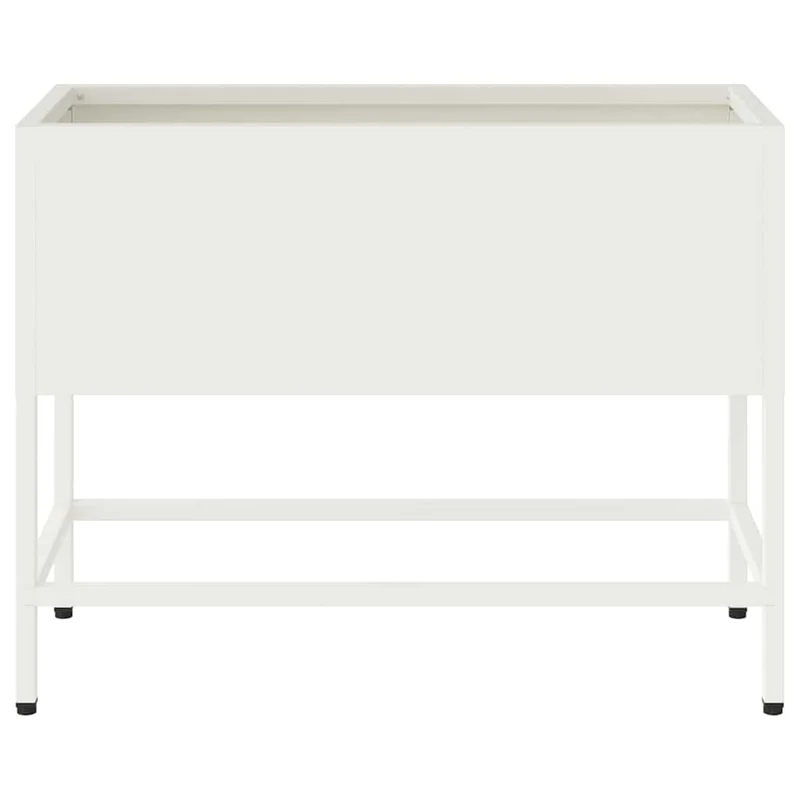 Jardinera Elevada Blanco 60 X 26 X 48 Cm Acero