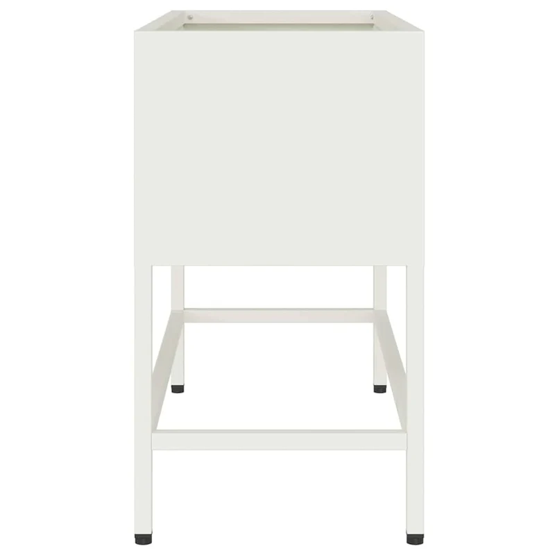 Jardinera Elevada Blanco 60 X 26 X 48 Cm Acero