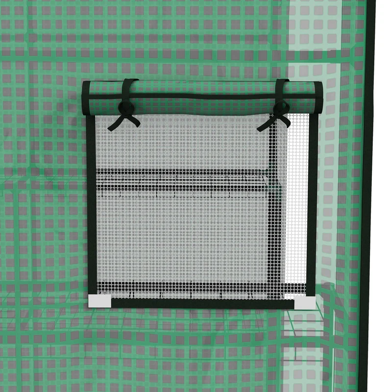 Outsunny Cubierta De Invernadero 140x143x190 Cm Con Ventana Anti-uv Verde
