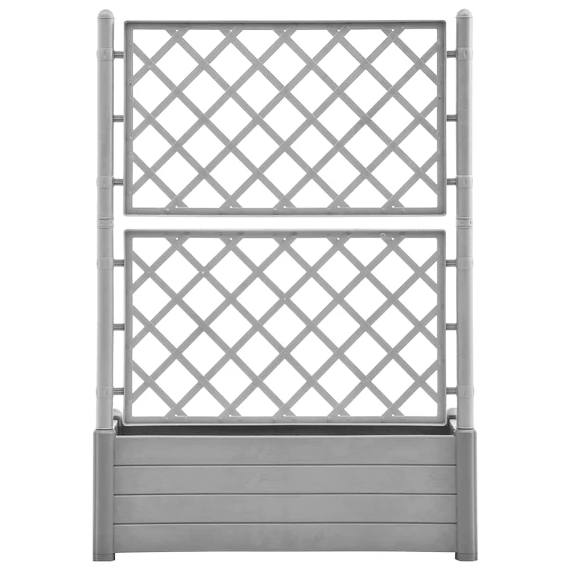 Jardinera Con Enrejado Pp Gris Piedra 100x43x142 Cm