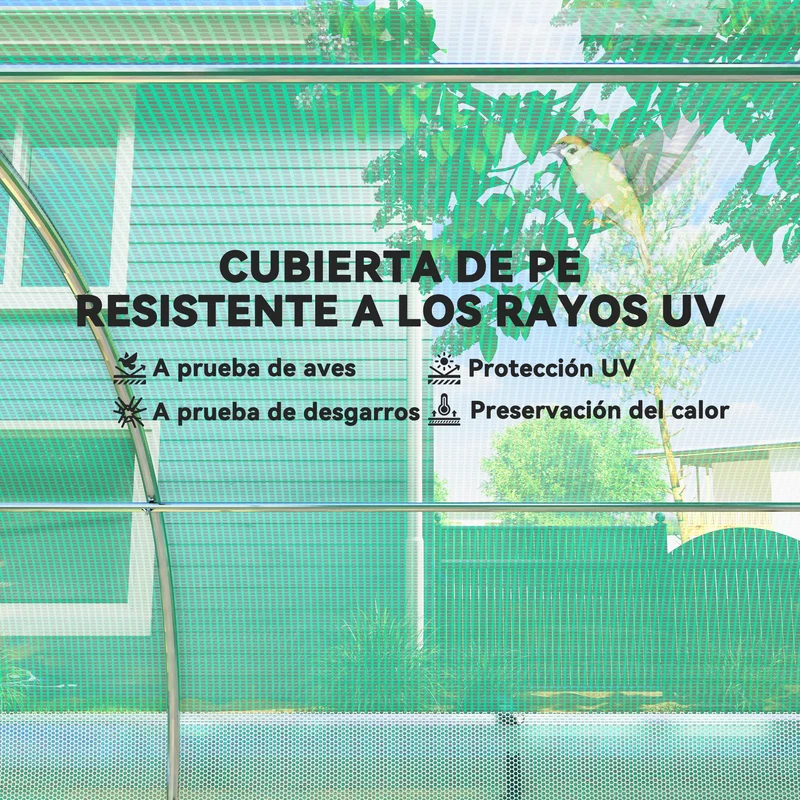 Outsunny Invernadero De Exterior 4,5x2x2 M Con Paredes Laterales Enrollables