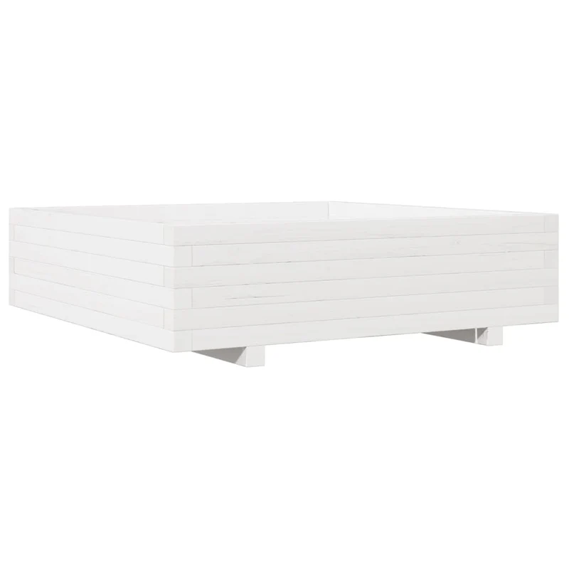 Jardinera De Madera Maciza De Pino Blanco 90x90x26,5 Cm