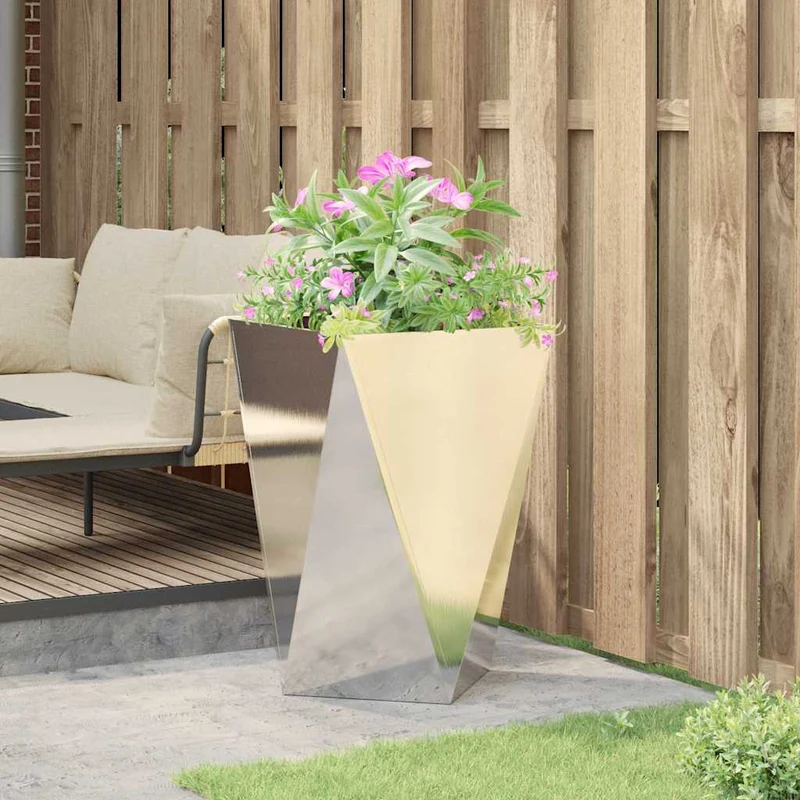 Jardinera Plateado 50 X 50 X 75 Cm Acero Inoxidable