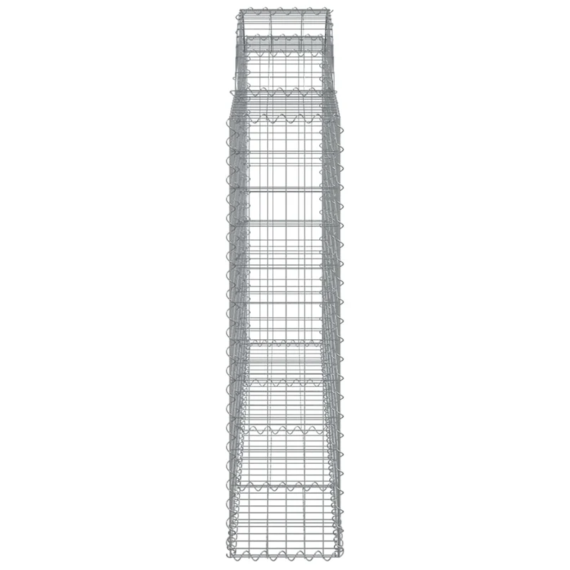 Cestas De Gaviones 9 Uds Forma De Arco Hierro 200x30x120/140 Cm