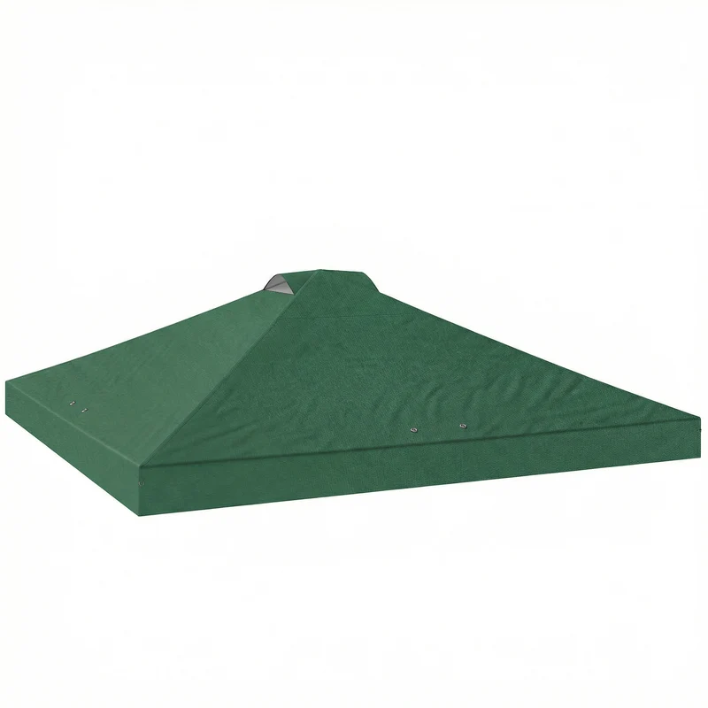 Outsunny Toldo de Pérgola de Recambio 3x3 m Techo de Repuesto para Carpa Plegable de Jardín de Tela Oxford 210D con 8 Orificios de Drenaje y Doble Ventilación Protección UV 50+ SOLO TOLDO Verde