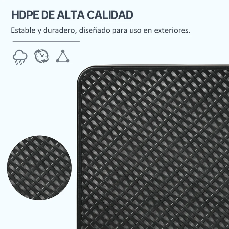 Outsunny Base para Sombrilla de 4 Piezas, Soporte para Parasol de HDPE Rellenable con Agua 59 kg o Arena 80 kg, para Jardín, Patio, Terraza, Negro