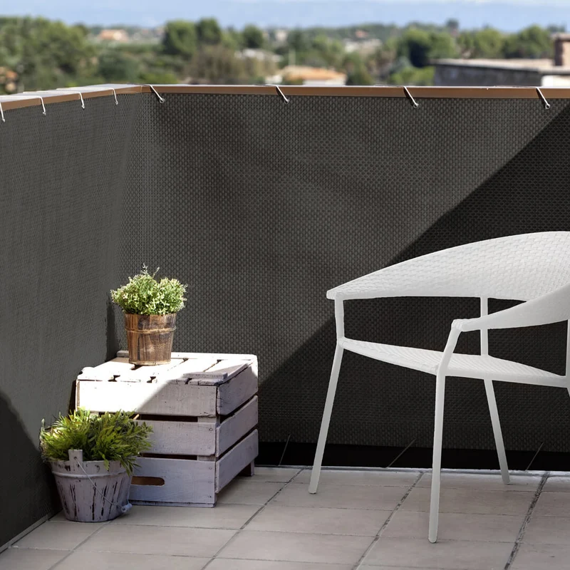 Malla De Balcón Rattan Luxe Brown - Ocultación Y Estilo - 0,9x3 M - Multicolor