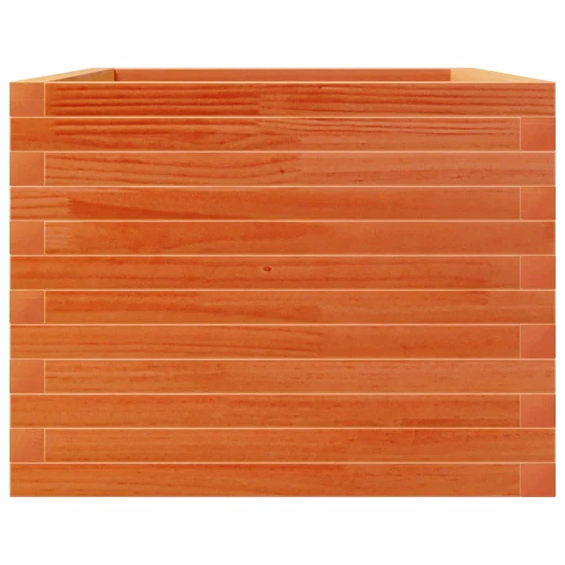 Jardinera Madera Maciza De Pino Marrón Cera 110x60x45,5 Cm