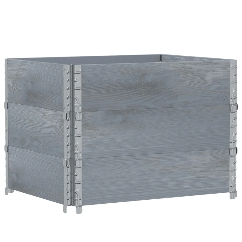 Jardinera De Madera Maciza De Pino Gris 80x60 Cm