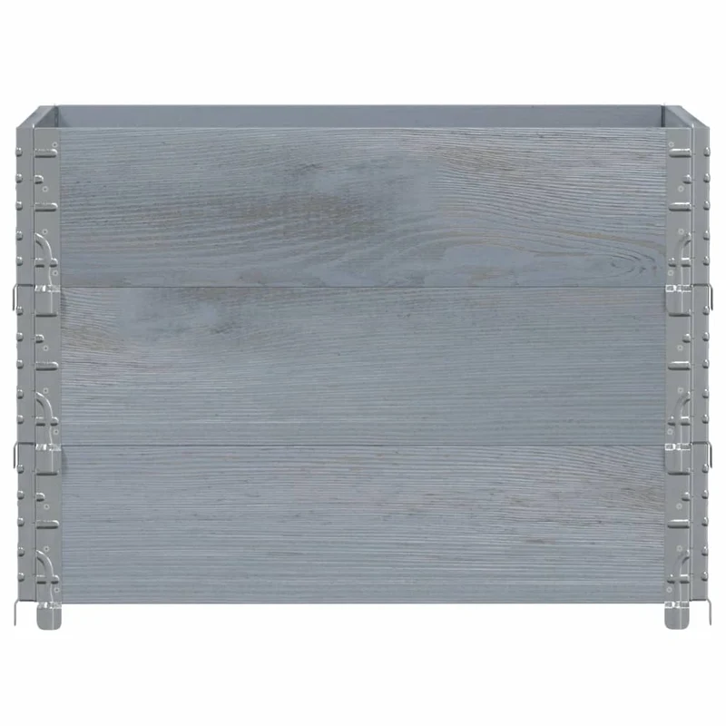 Jardinera De Madera Maciza De Pino Gris 80x60 Cm