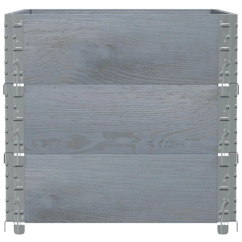 Jardinera De Madera Maciza De Pino Gris 80x60 Cm
