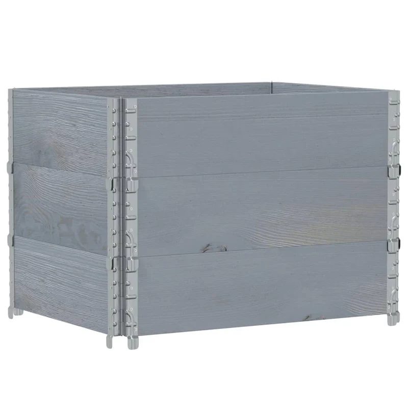 Jardinera De Madera Maciza De Pino Gris 80x60 Cm