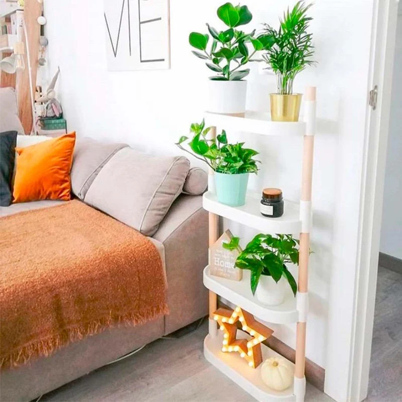 Soporte Modular Citysens De 4 Bandejas – Blanco, Polipropileno 100% Reciclado Y Madera Ecológica Pefc
