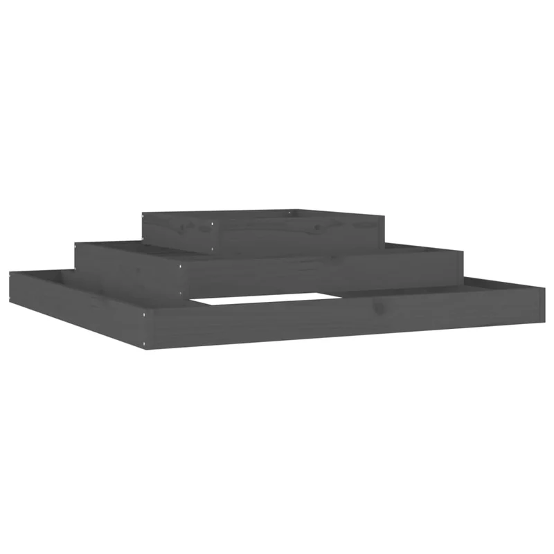 Jardinera De Madera Maciza De Pino Gris 110x110x27 Cm