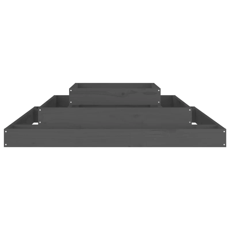 Jardinera De Madera Maciza De Pino Gris 110x110x27 Cm