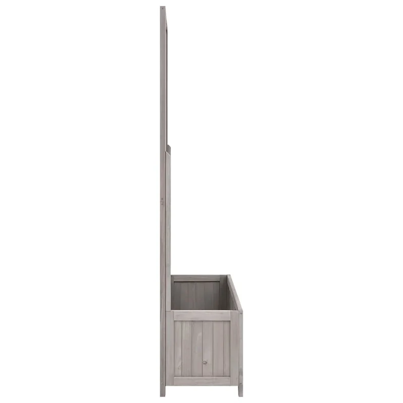 Jardinera Con Enrejado Gris 70x30x135 Cm Madera Maciza De Abeto