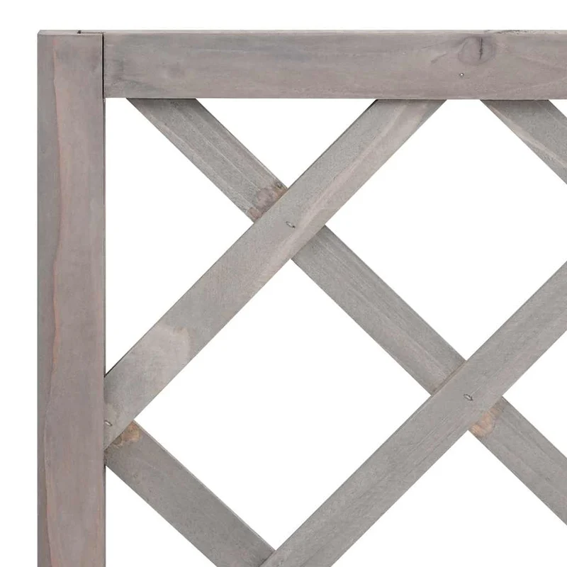 Jardinera Con Enrejado Gris 70x30x135 Cm Madera Maciza De Abeto
